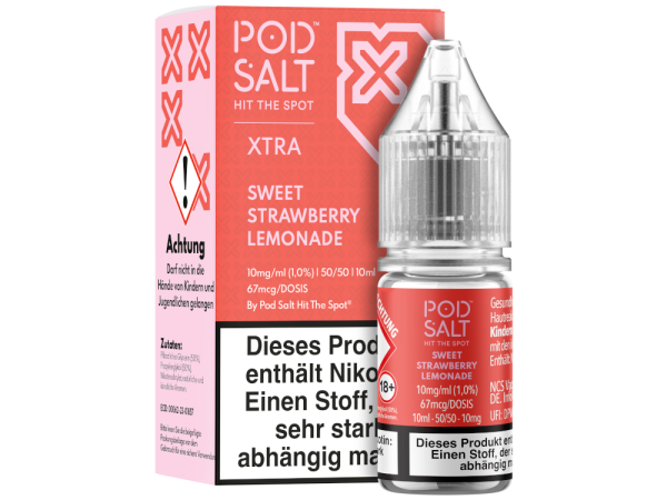 Pod Salt X - Sweet Strawberry Lemonade - Nikotinsalz Liquid 10 mg/ml 5er Packung