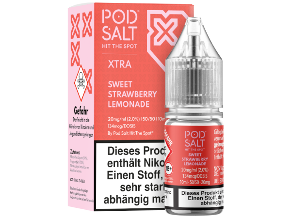 Pod Salt X - Sweet Strawberry Lemonade - Nikotinsalz Liquid 20 mg/ml 5er Packung