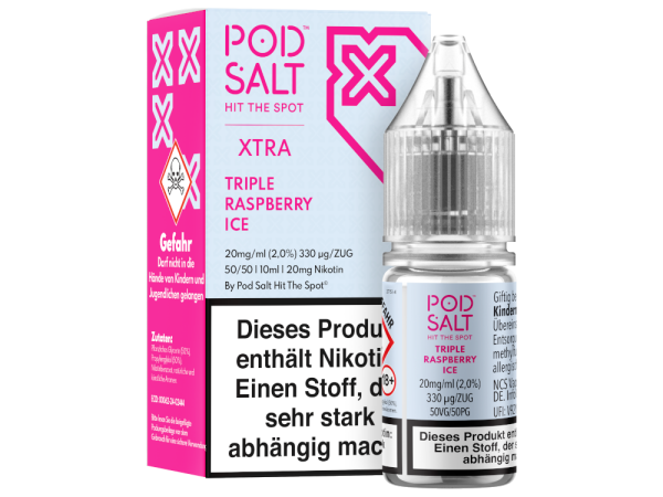 Pod Salt X - Triple Raspberry Ice - Nikotinsalz Liquid 20 mg/ml 5er Packung