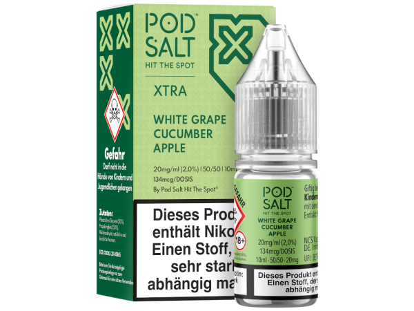 Pod Salt X - White Grape Cucumber Apple - Nikotinsalz Liquid 20 mg/ml 100er Packung