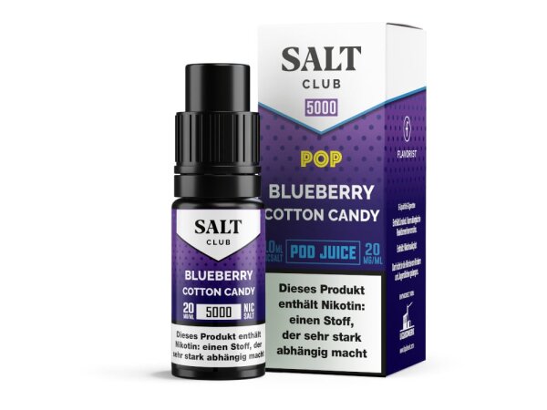 Salt Club - 5000 - Blueberry Cotton Candy Nikotinsalz Liquid 20 mg/ml 10er Packung