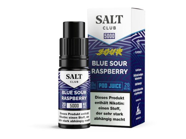 Salt Club - 5000 - Blue Sour Raspberry Nikotinsalz Liquid 20 mg/ml 10er Packung