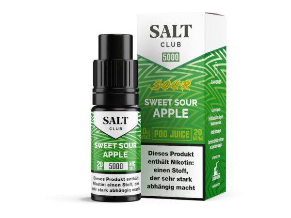 Salt Club - 5000 - Sweet Sour Apple Nikotinsalz Liquid 20 mg/ml 10er Packung