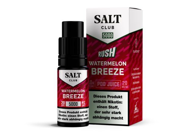Salt Club - 5000 - Watermelon Breeze Nikotinsalz Liquid 20 mg/ml