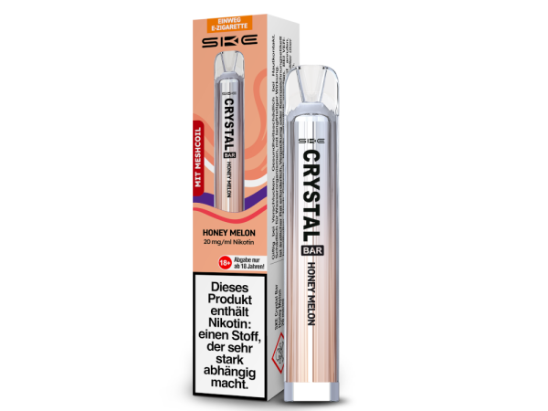 SKE - Crystal Bar Einweg E-Zigarette - Honey Melon 20 mg/ml 10er Packung