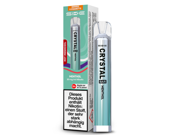 SKE - Crystal Bar Einweg E-Zigarette - Menthol 20 mg/ml 400er Packung