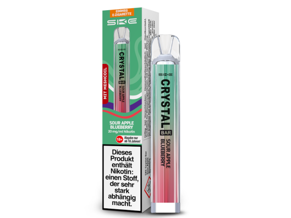SKE - Crystal Bar Einweg E-Zigarette - Sour Apple Blueberry 20 mg/ml 10er Packung