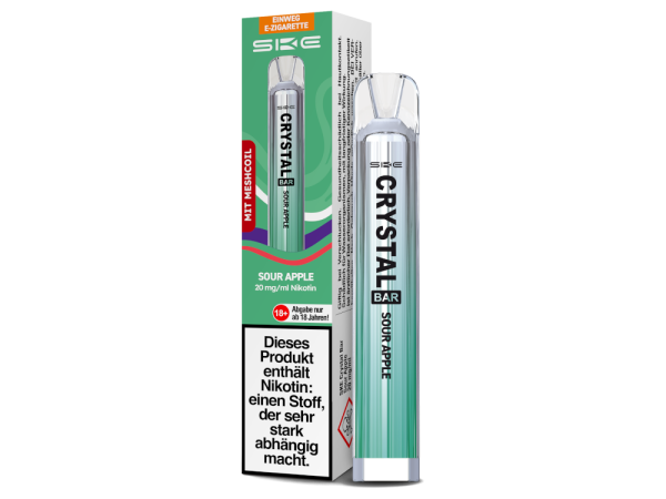 SKE - Crystal Bar Einweg E-Zigarette - Sour Apple 20 mg/ml