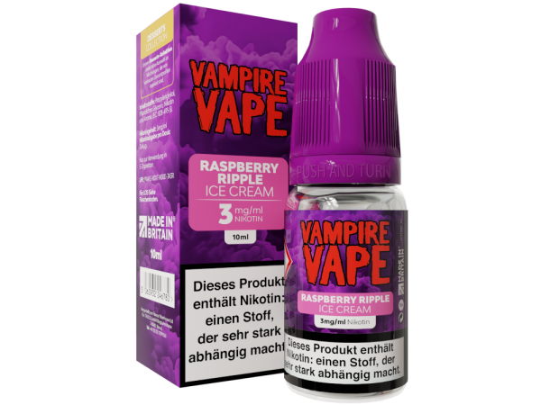 Vampire Vape - Dessert Collection - Raspberry Ripple Ice Cream E-Zigaretten Liquid 3 mg/ml 10er Packung
