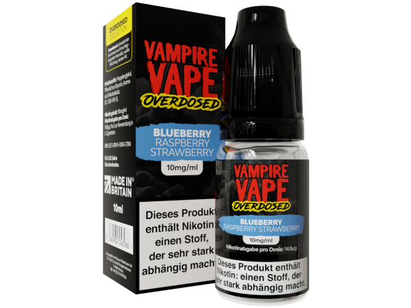 Vampire Vape - Overdosed - Blueberry Raspberry Strawberry - Nikotinsalz Liquid 10 mg/ml