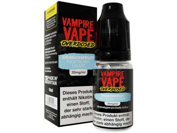 Vampire Vape - Overdosed - Dragonfruit Raspberry Grape - Nikotinsalz Liquid 20 mg/ml